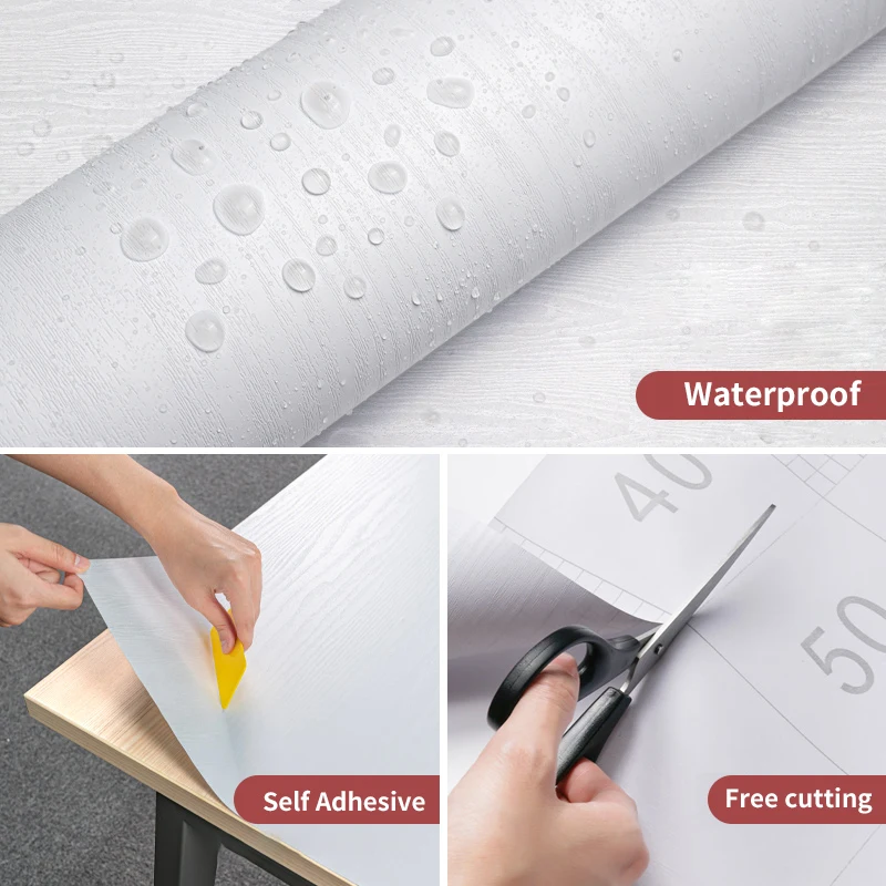 

Wall Papers Self-adhesive Paper Furniture Renovation Sticker Wood Grain Wallpaper Stickers for Walls In RollsWokhome Vinyl Wood
