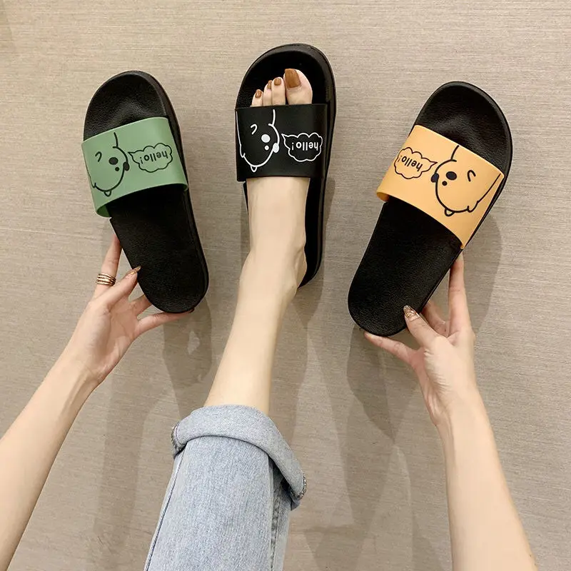 

Women's Slippers Bear Kawaii Summer Flip-Flops Home Soft 2021 Shoes Anime Casual Bathroom Flat Beach Slides