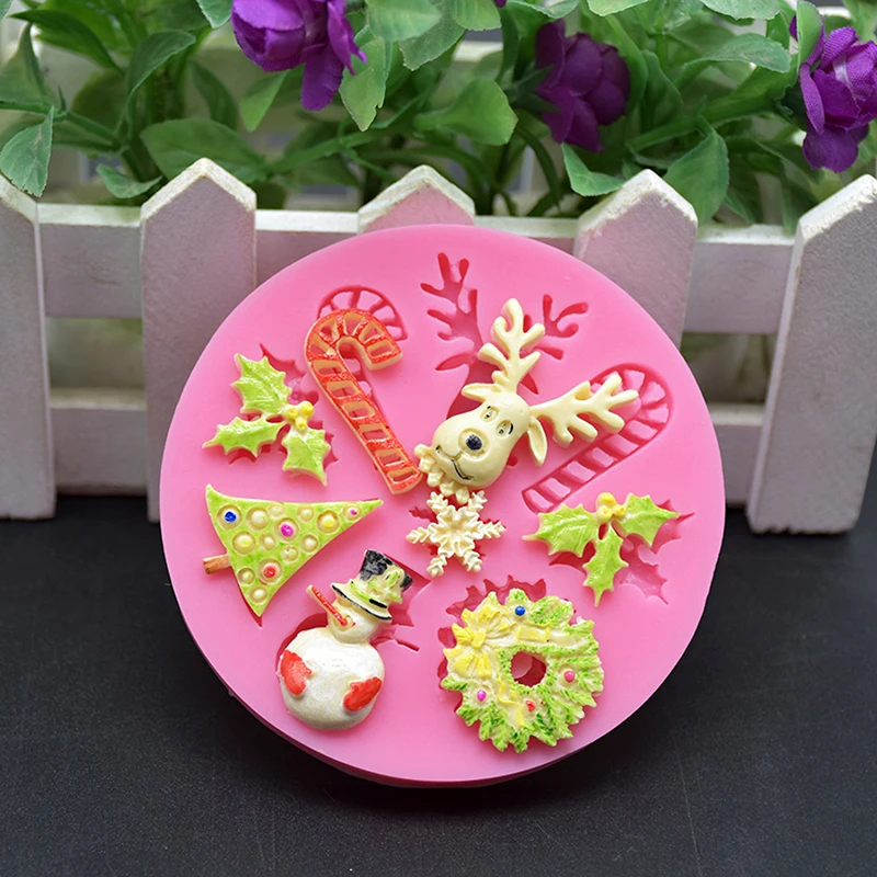 3D силиконовая форма рождественского лося сделай сам Торт Шоколад помадка ручной