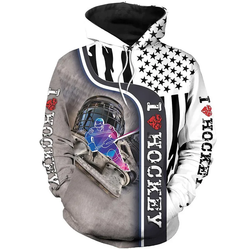 

Men's autumn fashion sweater/hoodie I love hockey 3D full printing men's sweatshirt unisex casual zipper pullover apparel S-5XL
