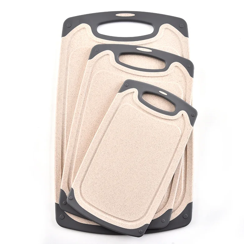 

Kitchen Cutting Board Three-pieces Chopping Blocks Juice Grooves with Easy-Grip Handles Non-Porous Dishwasher Safe