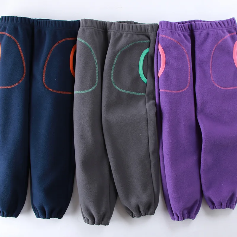 Зима 2019 штаны для девочек плотные теплые мальчиков флисовые детские