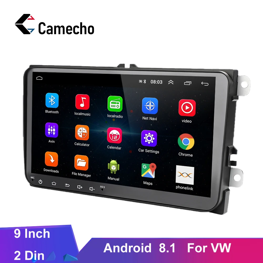 Автомобильный мультимедийный плеер Camecho автомагнитола 2DIN с GPS навигацией 9 дюймов