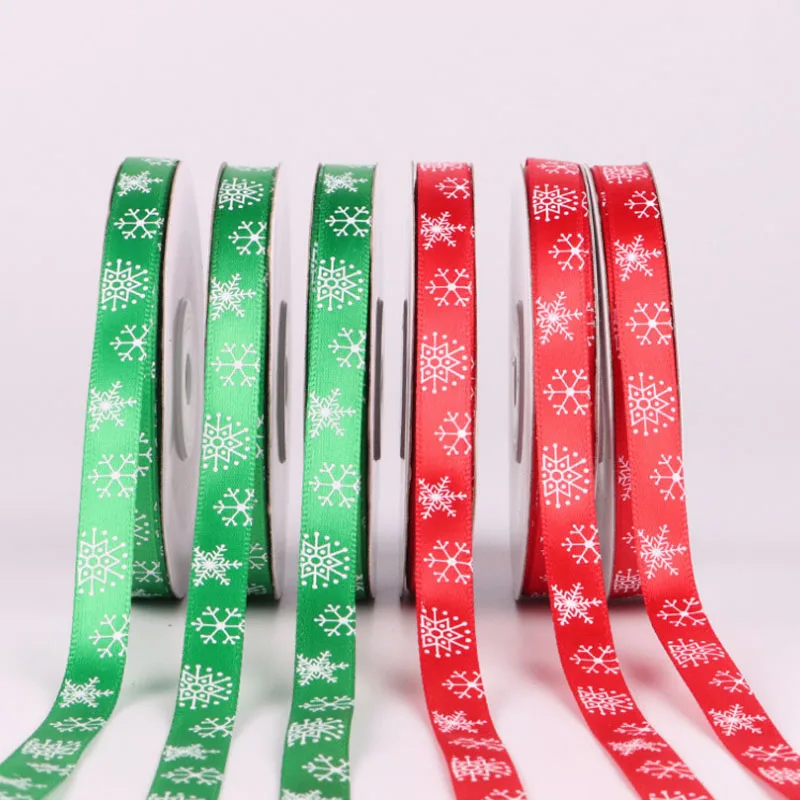 Christmas Ribbon Snowflake Printed For Handmade Craft Gift Wrapping Party Decorations | Дом и сад