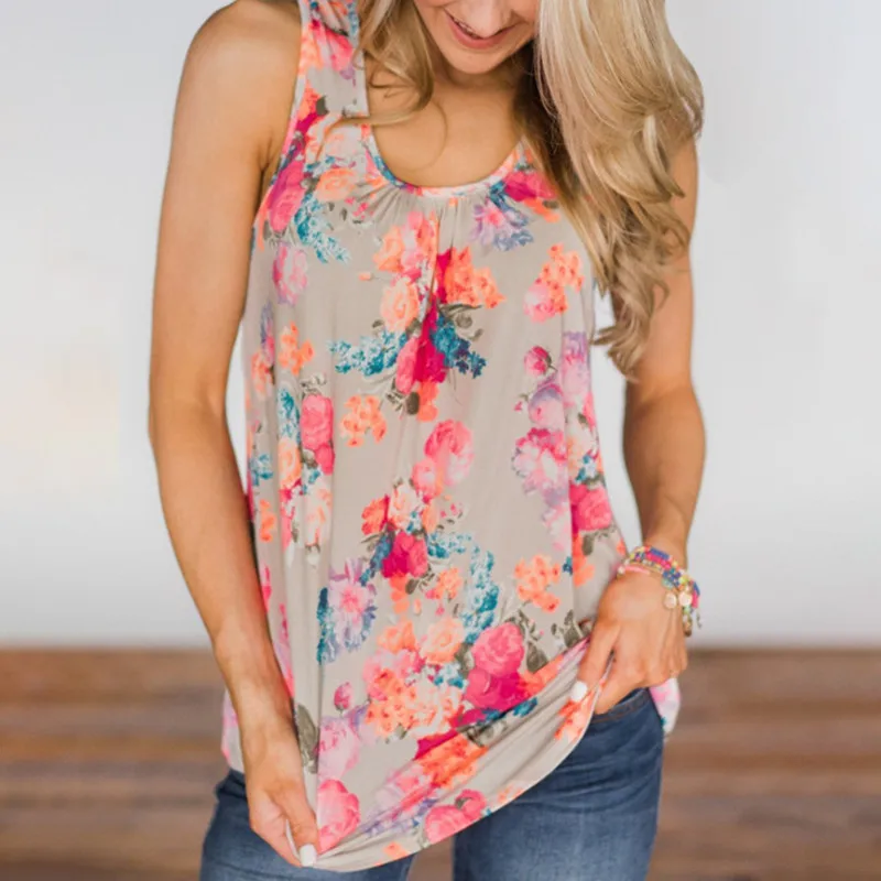

Women's T-shirt Vest 2021 New Style Summer Casual Fashion Trend Printing U-neck