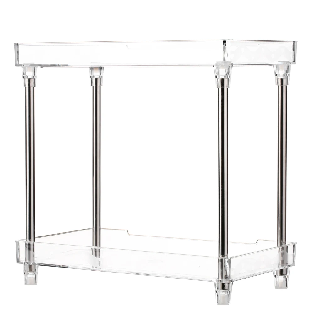 

New Multi-functional Rack 2-Tier Cosmetic Organizer Tray Cosmetic Storage Shelf Caddy Stand for Bathroom Kitchen Condiment