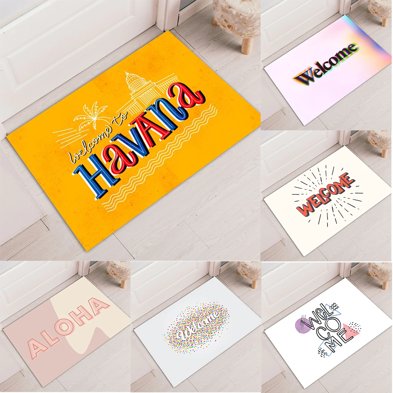 

Funny Front Door Letter Print Entrance Mats Non-slip Doormat Welcome Mat Indoor Outdoor Floor Mats Home Decoration Supplie