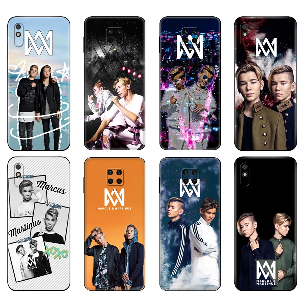 Черный чехол из ТПУ для Xiaomi Redmi 7A, 8, 8A, 9, 9A, 9C, чехол для Redmi Note 8T, 8 Pro, T, Note 9, 9S, 9 Pro, чехол Маркус и Мартинус