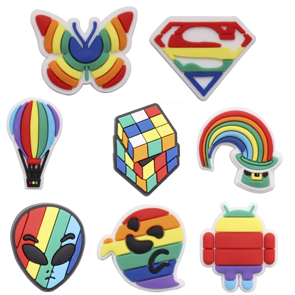 

Хорошее качество, 1 шт., Красочные Подвески для обуви из ПВХ, Кубик Рубика, аксессуары для саукеров, аксессуары, украшения, подходят для браслетов, искусственный подарок