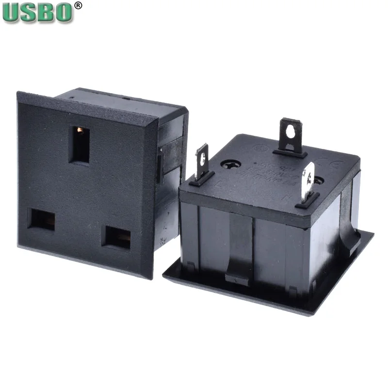 

Black CE Copper industry UPS PDU Britain outlet 3 pins Electrical 250V 13A UK universal electrical AC power Receptacle socket