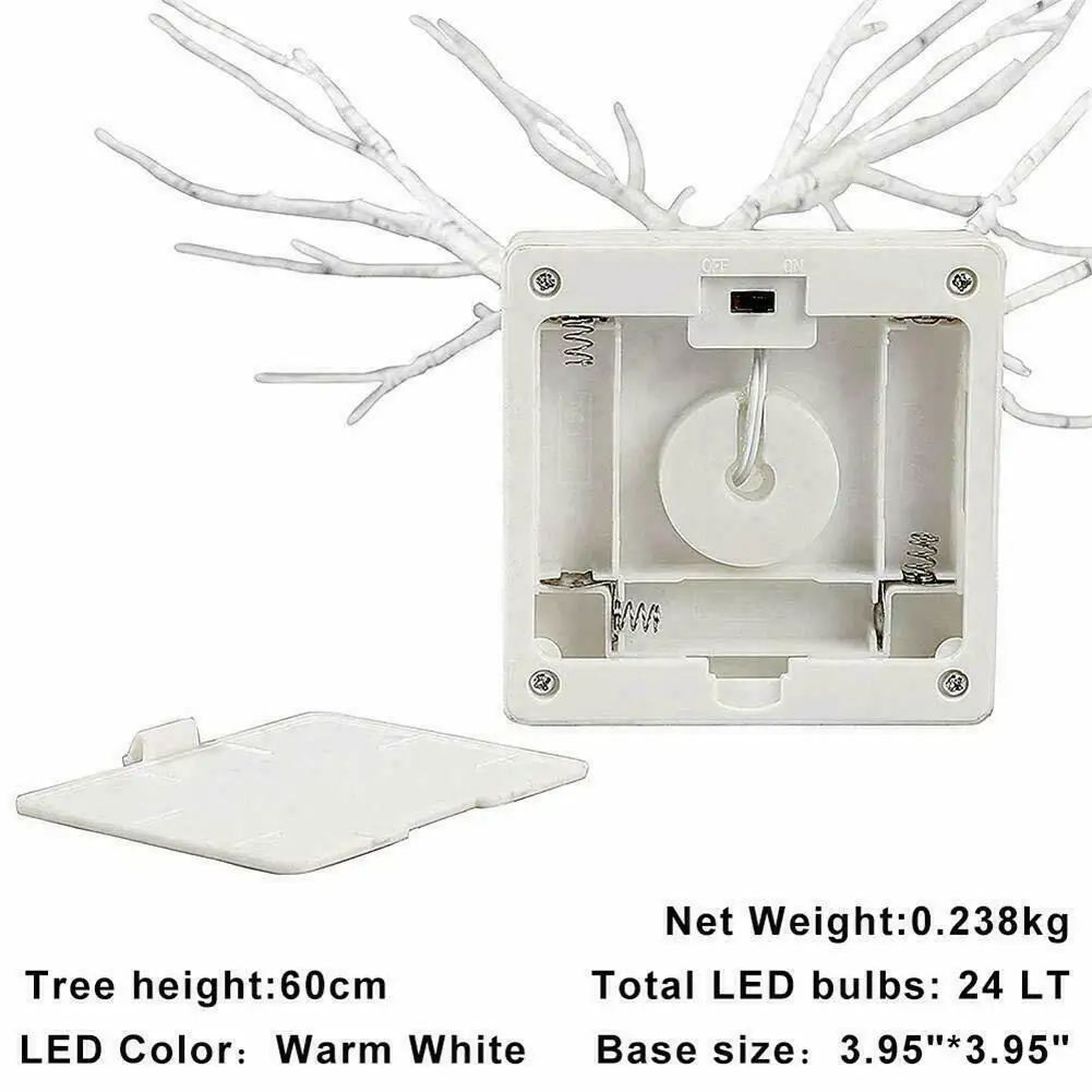 

60cm White Birch Tree Lamp Decoration LED Lights Branches For Christmas Home Party Wedding Hang Ornaments