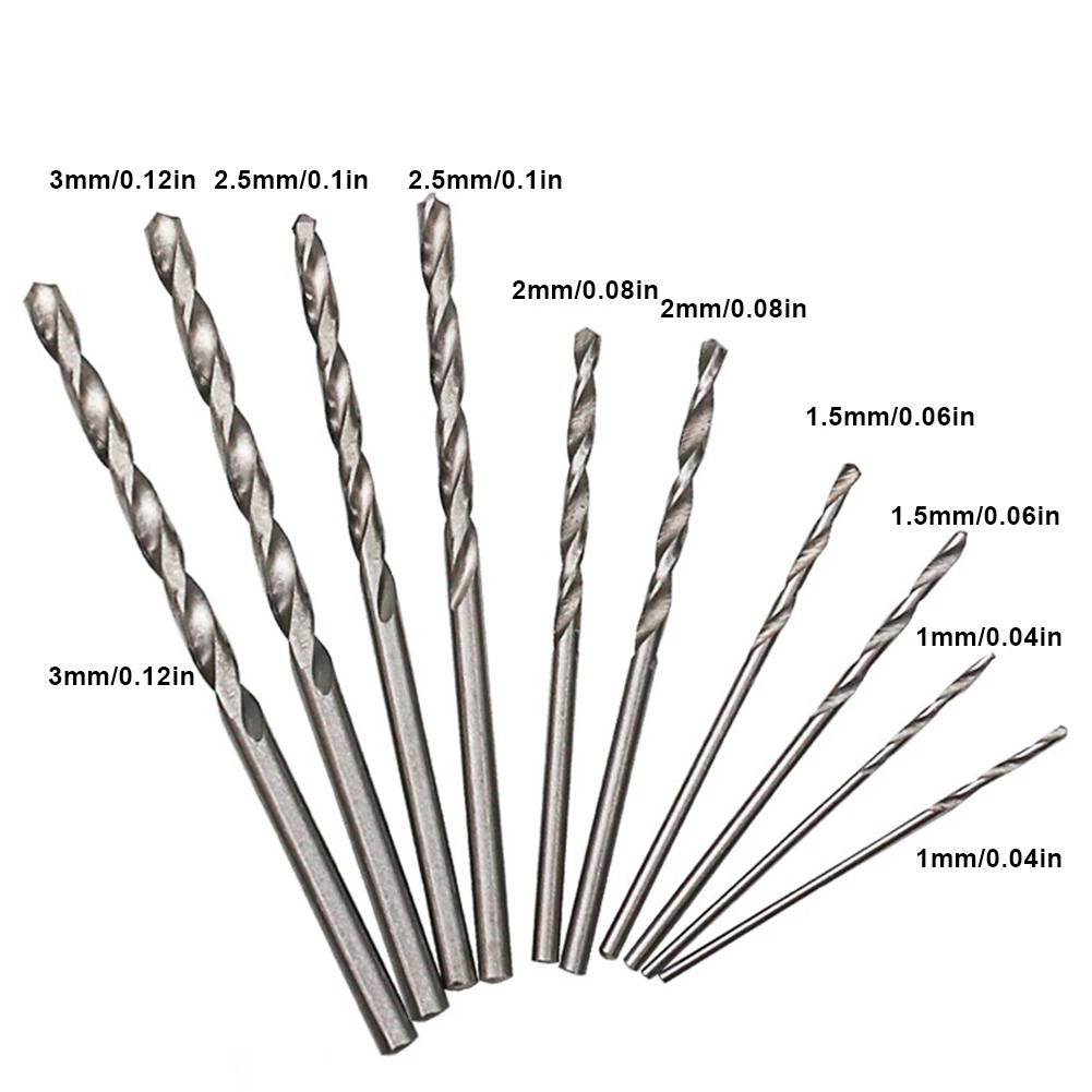 

10Pcs Twist Drill Bit Mini Micro Aluminum Hand Drill With Pin Vise Woodworking Drilling Rotary Precision Pin Vise Hand Drill Bit