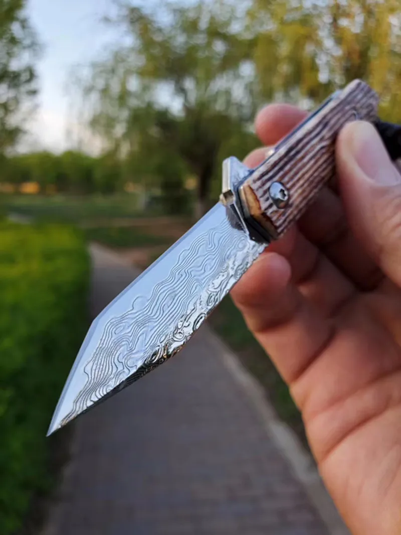 Карманный складной нож VG10 лезвие из дамасской стали боевые ножи для кемпинга на
