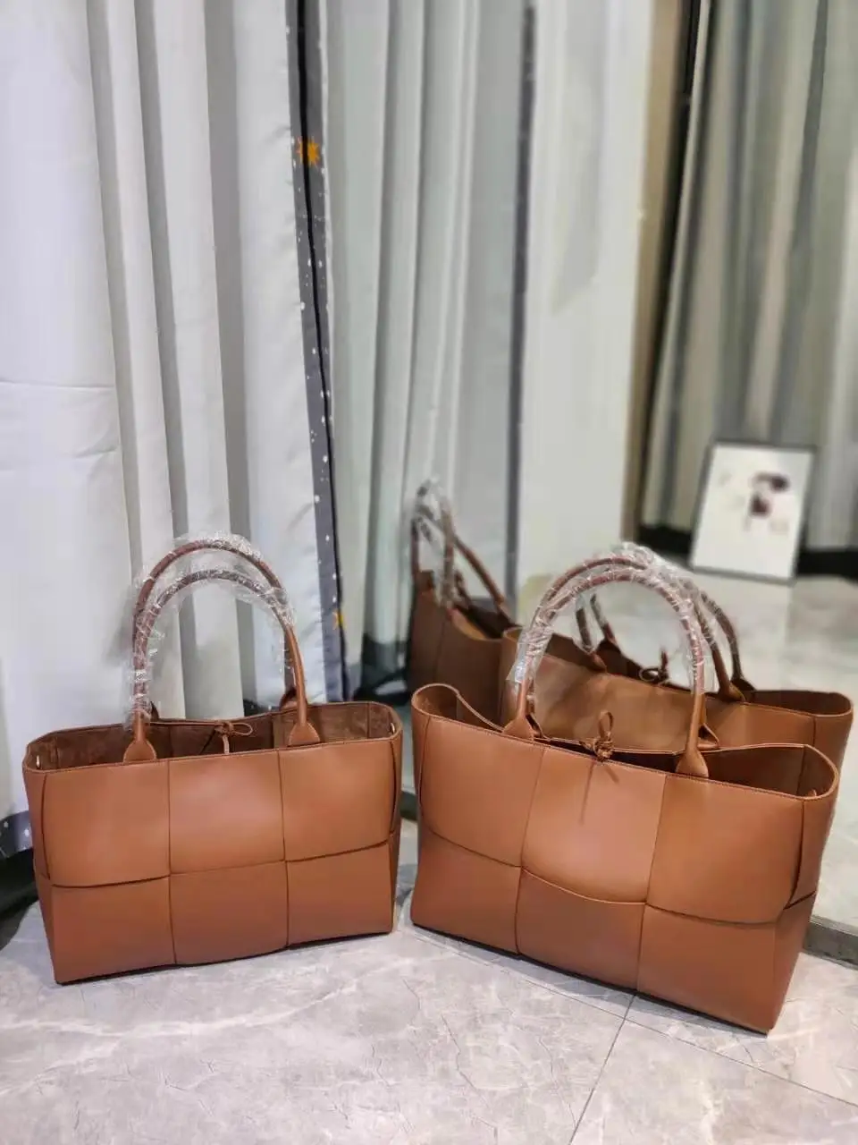 

New Female Hand-woven Genuine Cowhide Top Quliaty Big Tote Women Real Leather Simple Wild Large Capacity Handbag Shoulder Bag