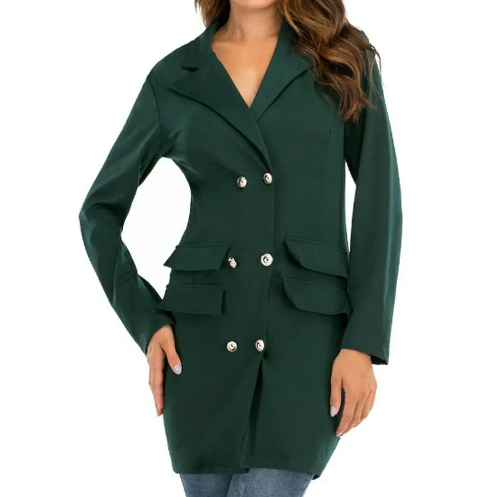 

Brand New Sexy Ladies Women's New Long Sleeve Jackets Business Office Duster Button Coat Jacket