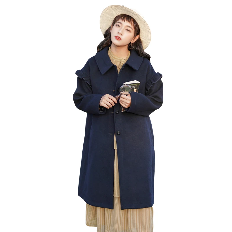 

Women's sweety overcoat new winter cloth thick coat Lolita top wear keep warm middle length