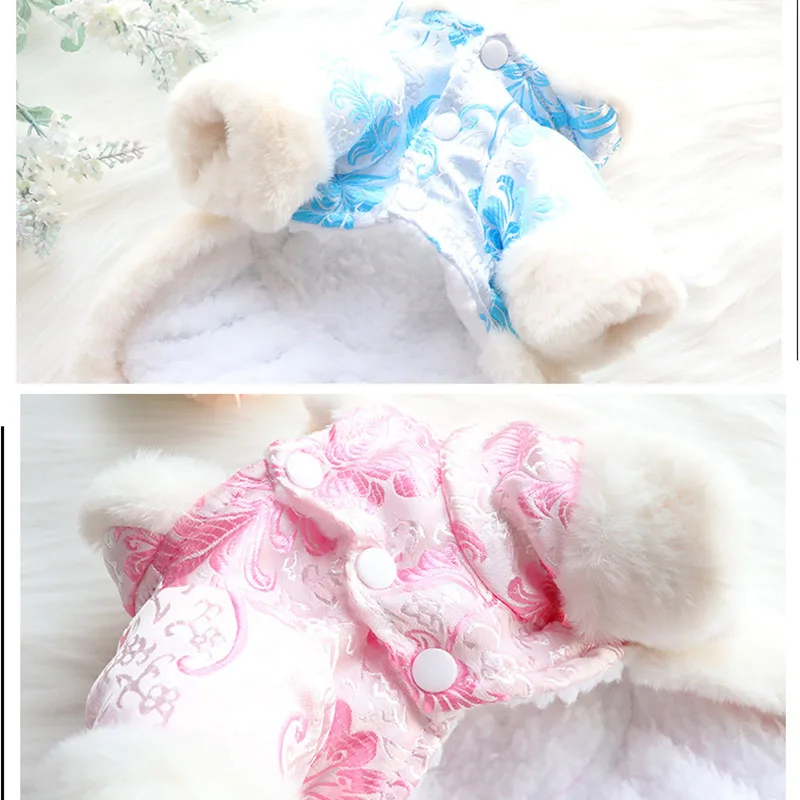 Костюм Тан зимняя теплая одежда для кошек щенков собак Йорка пуделя пальто