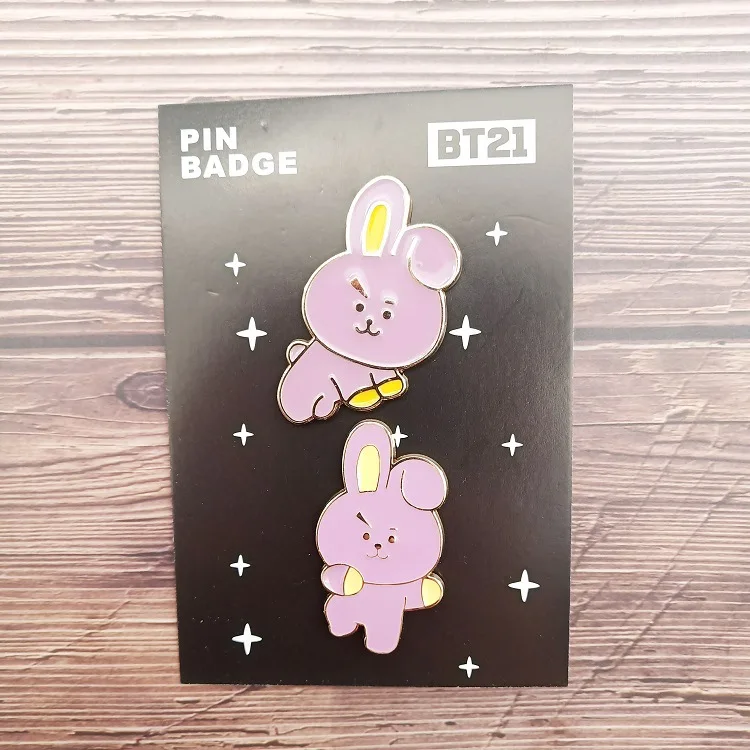 Bangtan мальчики металлическая двойная брошь kpop булавка для женщин мужчин ювелирные изделия Bangtan аксессуары для фанатов - Цвет: Зеленый