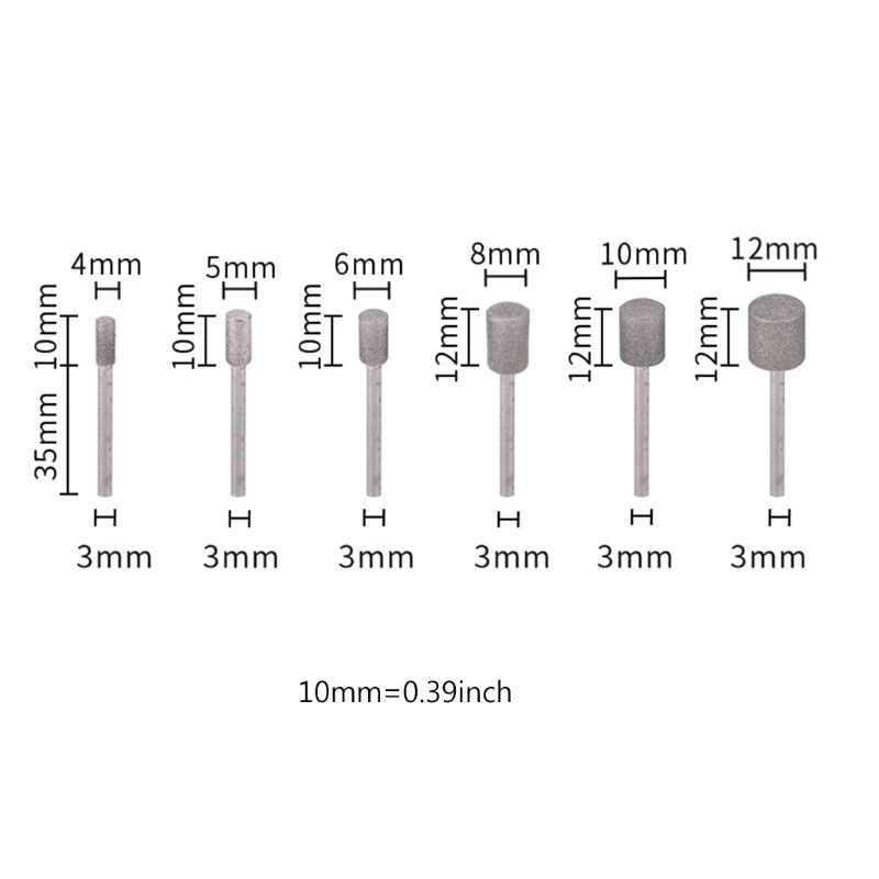 

B2RB 5PCS Carving Grinding Tools Cylindrical Burr