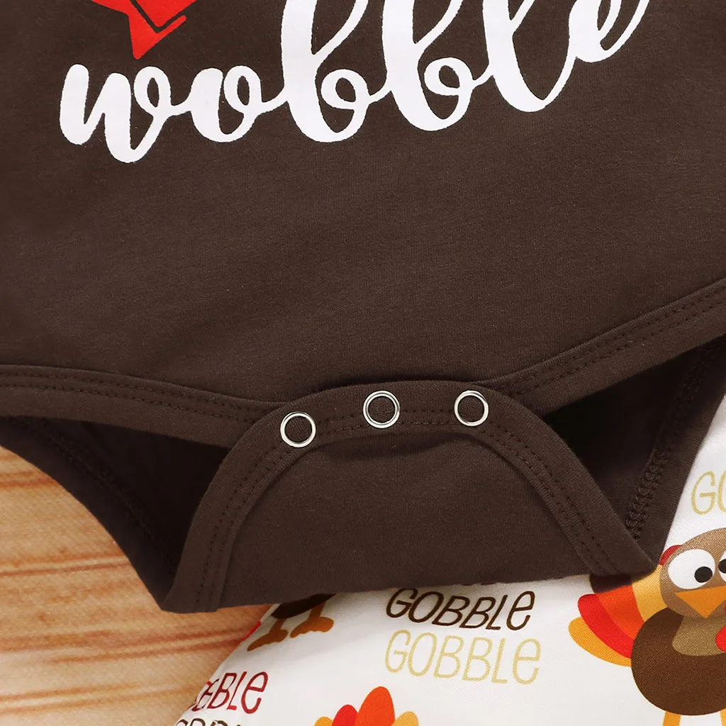 

Clothes Set Baby Outfits Infant Baby Girls Thanksgiving Day Letter Print Romper+suspender Skirts Outfits Newborn Clothes
