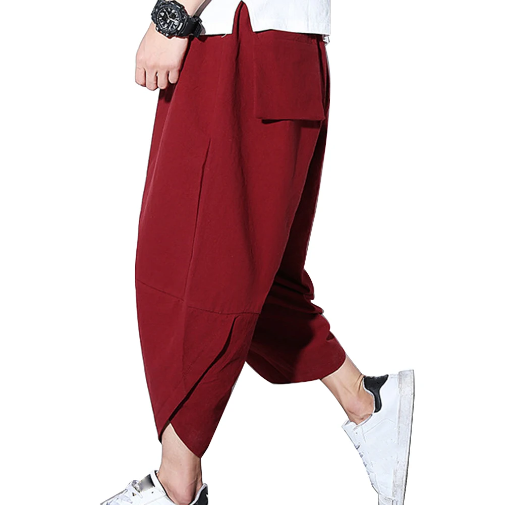 2019 Горячие большие размеры шаровары мужские мешковатые брюки японский стиль