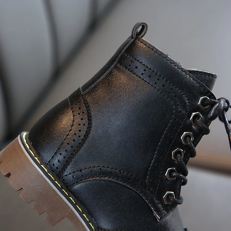 Осенне зимние черные мотоциклетные ботинки для девочек модные размер 26 36 удобные