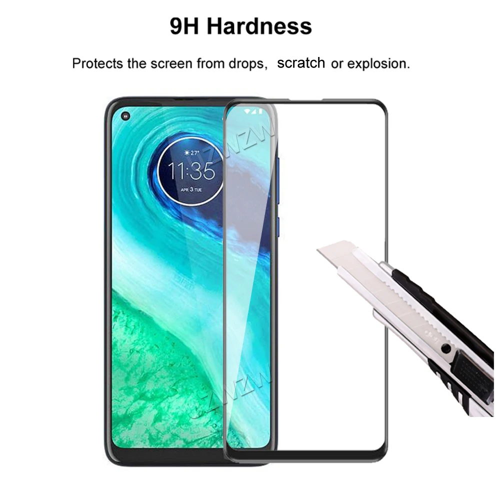 for motorola moto g8 full coverage tempered glass phone screen protector protective guard film 2 5d 9h hardness free global shipping