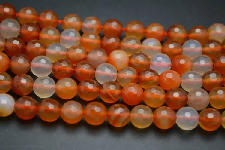 Natural Faceted Red Carnelian Agate Stone Round Loose Beads DIY Jewelry making materials 4mm 6mm 8mm 10mm 12mm | Украшения и
