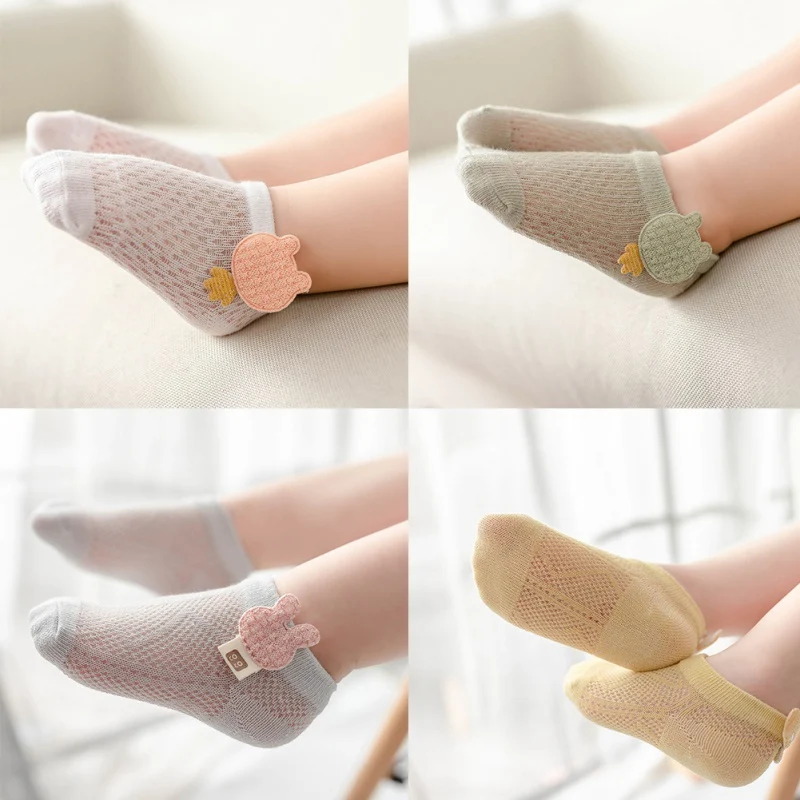 

2020 4 Pairs/lot Toddler Baby Socks Summer Mesh Thin Baby Socks for Girls Cotton Newborn Infant Baby Girl Socks