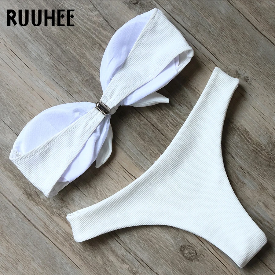 RUUHEE, бикини, купальник, бандо, пуш-ап, комплект бикини, женский бикини, купальник, женская летняя пляжная одежда, купальник