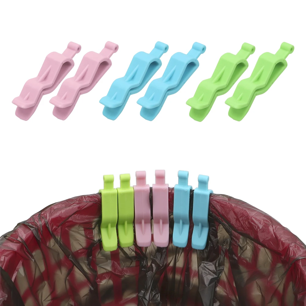 

Waste Bin Bag Dustbin Clamp Non-Slip Home Storage Trash Can Retaining Clip 6Pcs/set Home Organizer