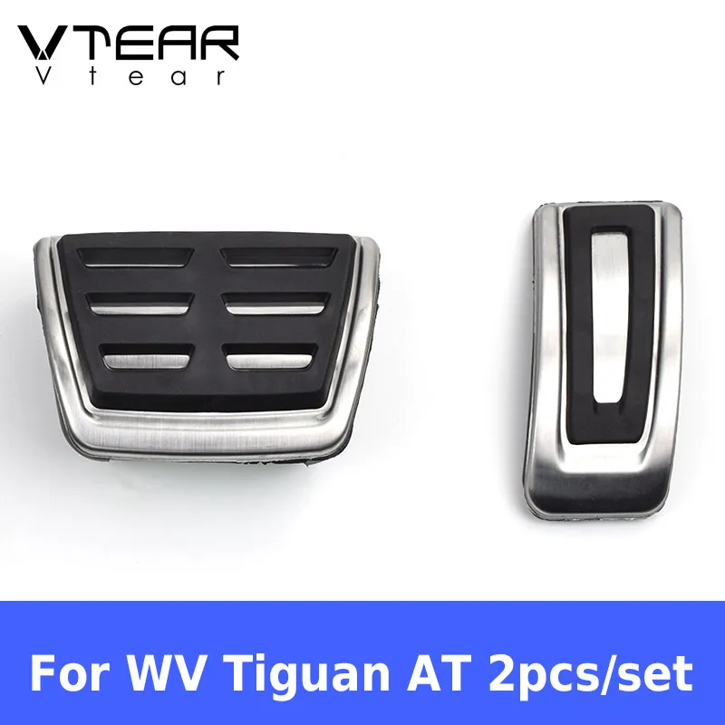 AT 2pcs Vtear для VW mk2 Tiguan тигуан автомобильный акселератор масло Подножка педаль муфта сцепления тормозной дроссель беговые дорожки аксессуары для интерьера,автотовары - Название цвета: AT 2pcs