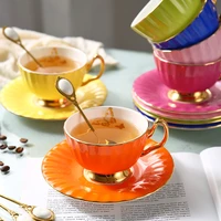 small exquisite bone china coffee cup and saucer set luxury afternoon tea cup elegant phnom penh ceramic cup wedding tiki mug