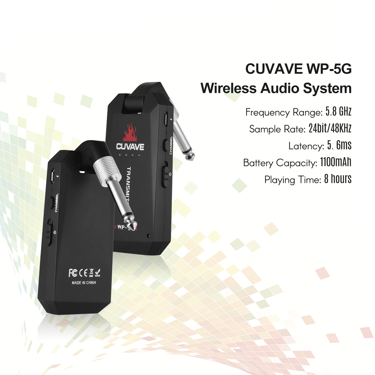 cuvave wp 5g drahtlose 58 ghz gitarre system wiederaufladbare audio sender für elektrische gitarren verstärker für gitarre zubehö