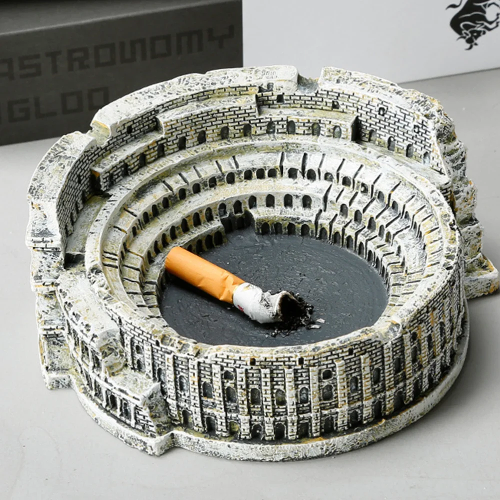 

1PC Retro Roman Colosseum Ashtray Creative Resin Ashtray Home Office Decoration
