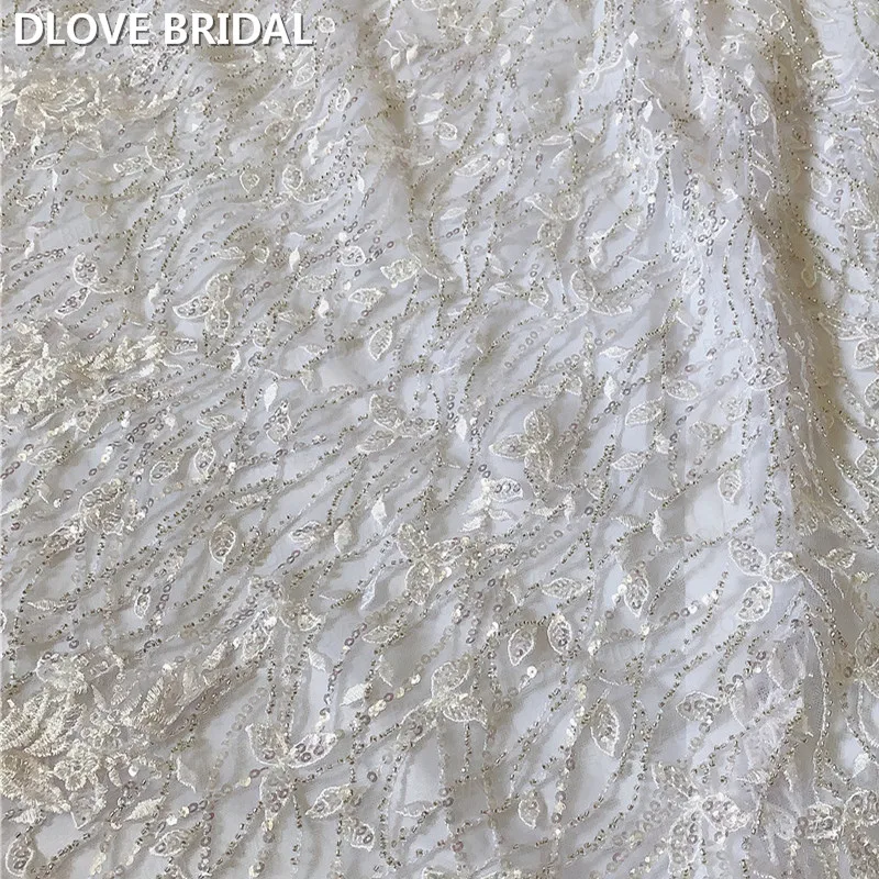 Stunning Silver Beaded Mermaid Wedding Dress Deep V Neck Sparkling Bridal Gown Plus Size Leaf Lace Vestido De Noiva Real Photos