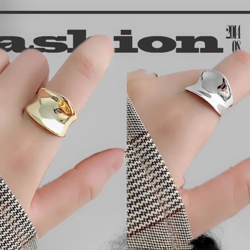 Ретро Винтажные серебряные кольца неправильной геометрической формы для женщин