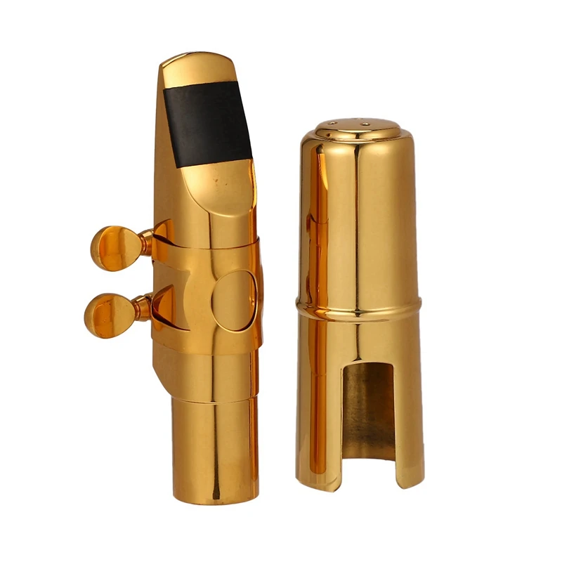 

2x Sax Mouthpiece 6/7 Tone Gold Plated Alto Saxophone Metal Mouthpiece + Cap + Ligature