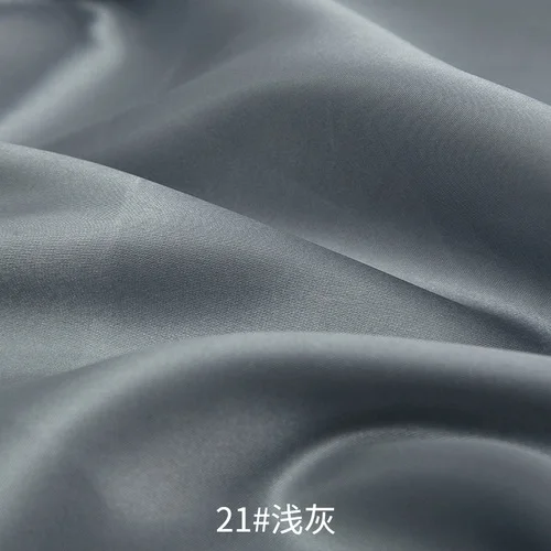 21 light grey Атласная ткань высокого класса, атласная ткань для платья, имитация шелковой ткани, Подарочная коробка, подкладка, ткань из сатина, одноцветная ткань - Цвет: 21 light grey