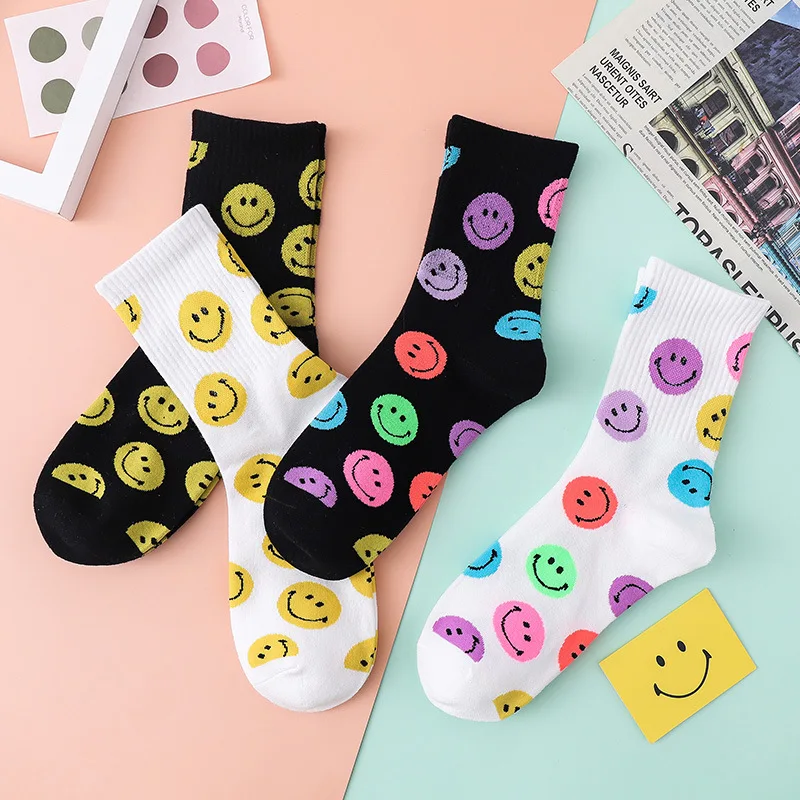 

Smiley Print Cute Socks Korea Fashion Spring Autumn Cotton Kawaii Smile Face Socks