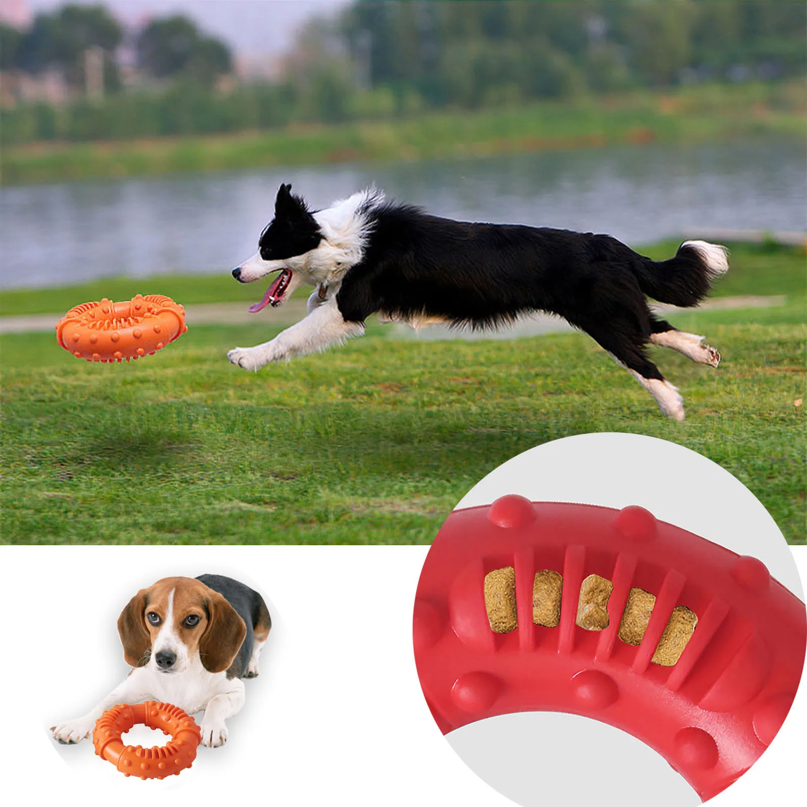 

Dog Chew Toy for Aggressive Chewers: Ultra-Tough Natural Rubber Puppy Chew Toy Squeaking Rubber Small Dog Toy Cleaning Mouth Toy