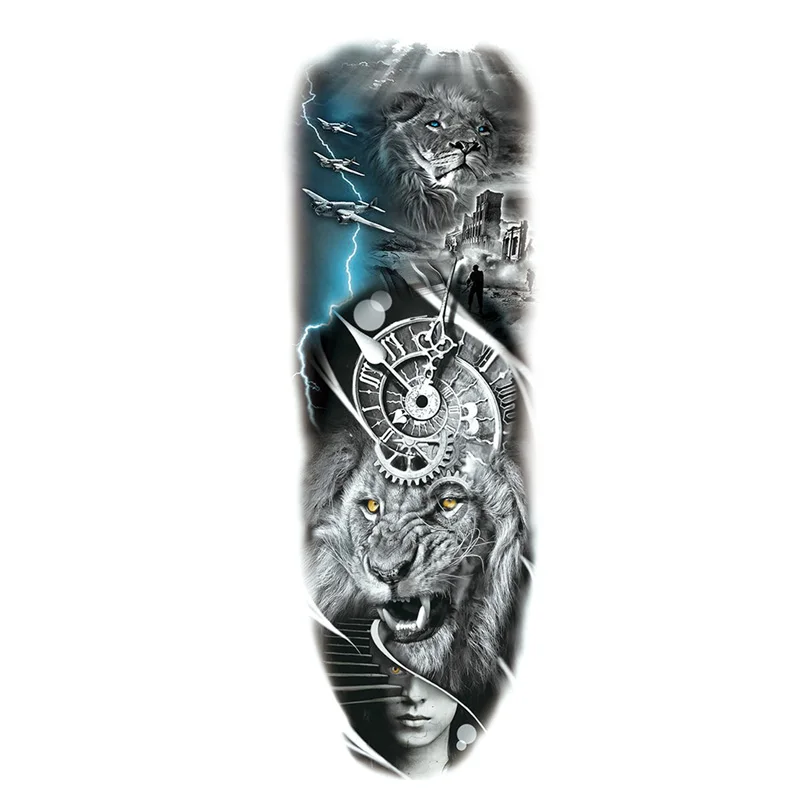 Временные фальшивые татуировки китайские рукава с драконом лиса рыба Китайские