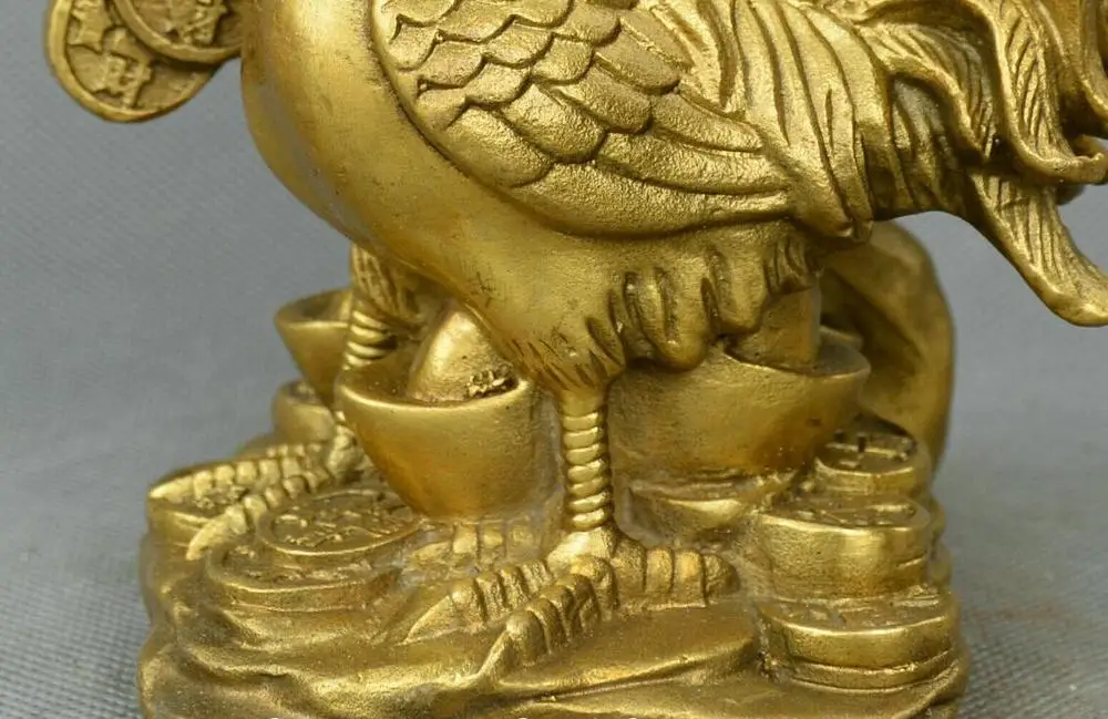 Китайская фэн шуй старый Бронзовый Зодиак Чок юанбао деньги Богатые деревья