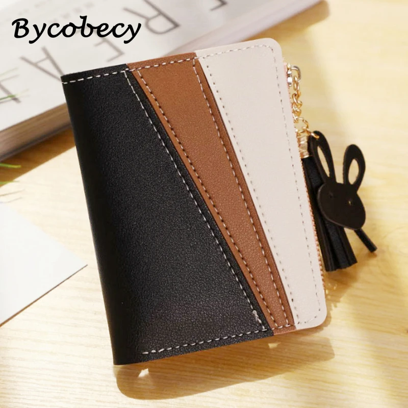 

Bycobecy2021 новый кошелек смешанных цветов держатель для карт Дорожный Чехол из искусственной кожи лоскутный Тонкий чехол для кредитных карт же...