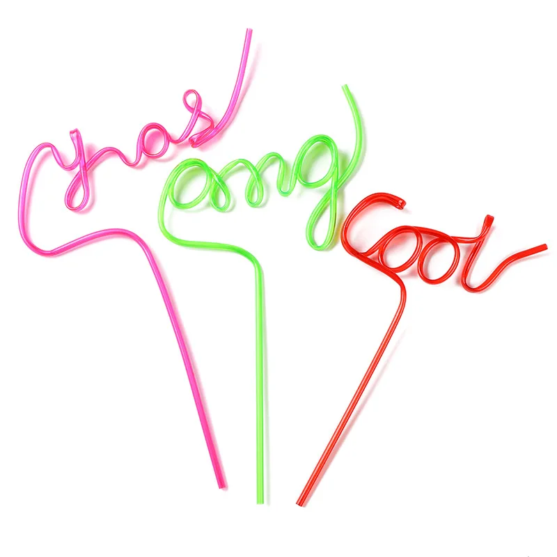 Соломинки с забавными надписями для домашних животных Стайлинг одноразовые