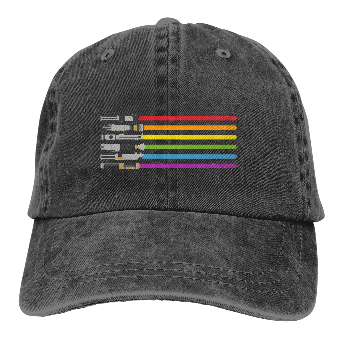 

Adjustable Solid Color Baseball Cap Lightsaber Rainbow Washed Cotton LGBT transgender Sports Woman Hat