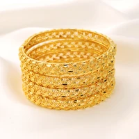 24k dubai bangles gold african openable bracelet for women wholesale designer copper jewellery wedding luxury hawaiian jewelry