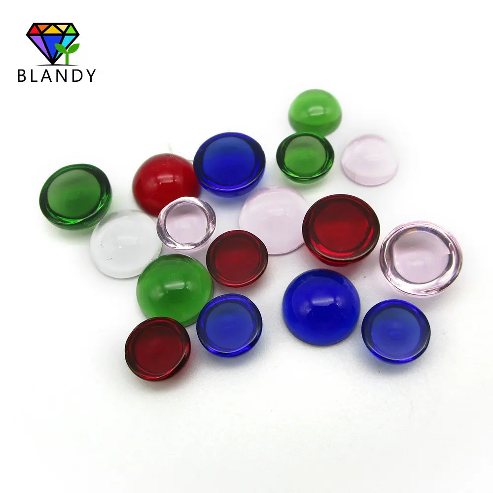 Free Shipping 50pcs/lot 10mm Round Shape Cabochon Flat Bottom Glass Beads Synthetic Stone for Jewelry Making | Украшения и