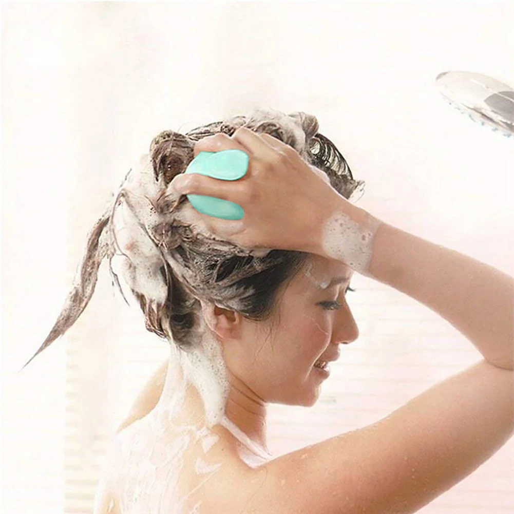 

1PC Hair Scalp Massager Scalp Care Wet & Dry Use Shampoo Brush Body Washing Soft Silicone Comb For Men, Women, Kids And Pet