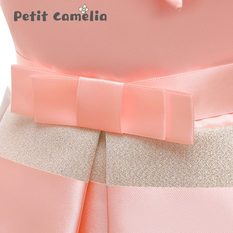 

2020 Summer New Children Wear Suspender Colorblock Striped Princess Dress Girl Elegant Children Off-The-Shoulder Dress